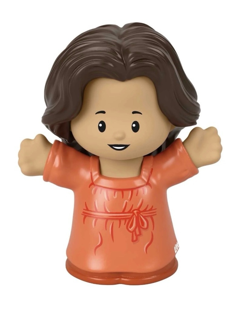 New Fisher-Price Little People Female Figure Mom Red Orange Dress Brown Hair - Picture 2 of 7